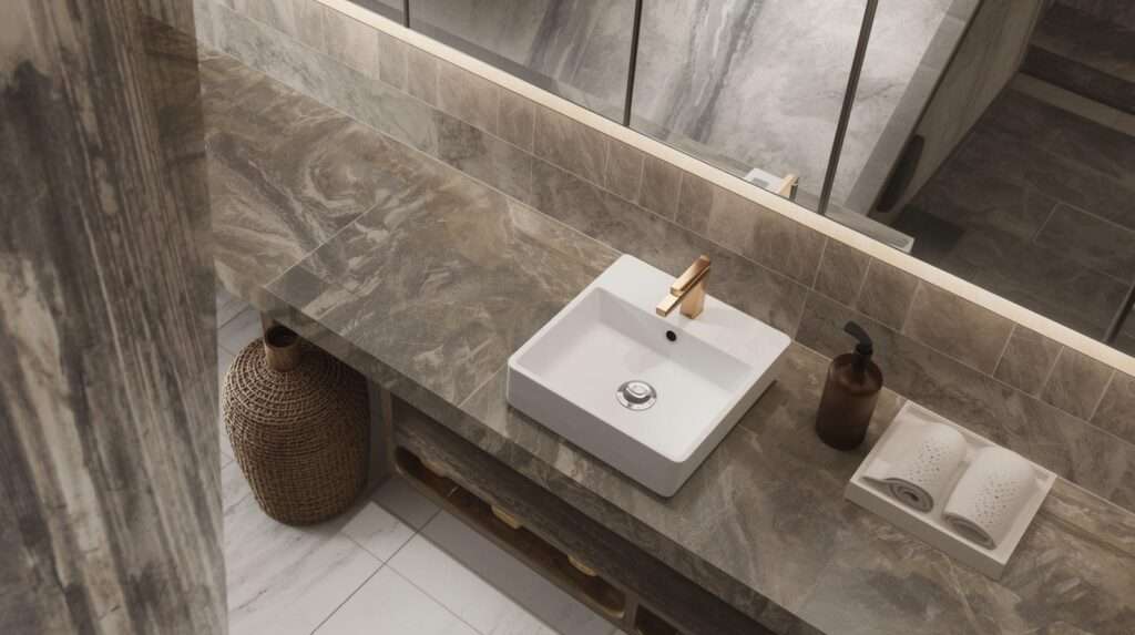 neutral color ceramic bathroom tiles